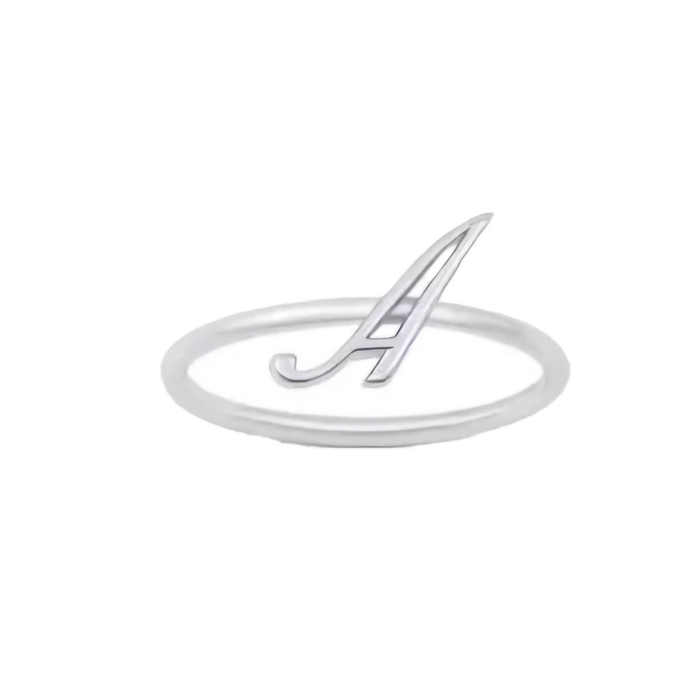 🥰 DAINTY INITIAL STERLING SILVER RING